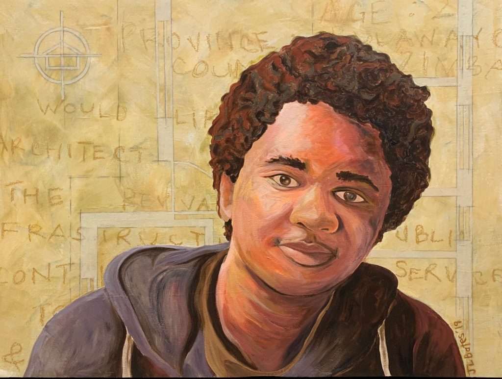 painting of a "dreamer" from the Dictators and Dreamers art exhibit