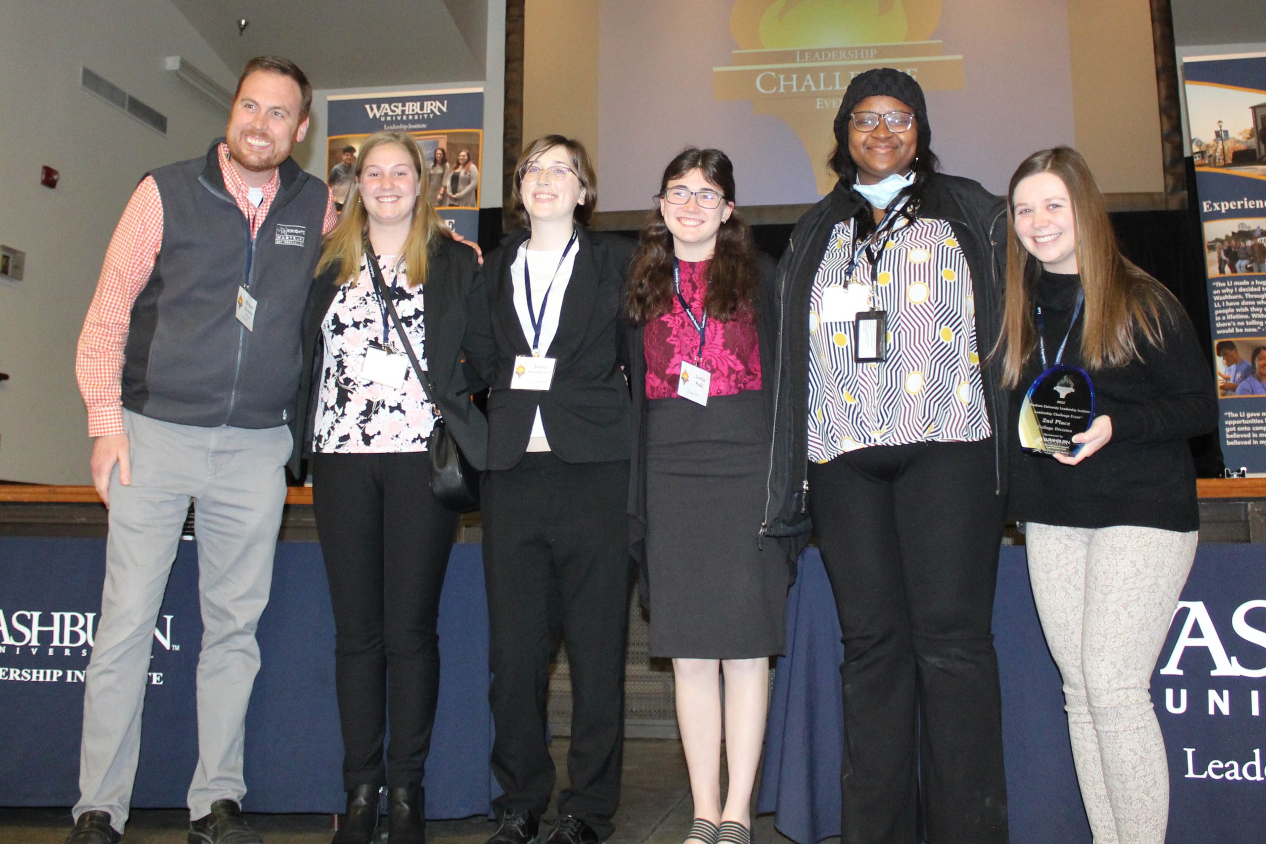(l to r) Michael Gleason, Katelyn Eilders, Jenna Smuszkiewicz, Lorna Puhl, Aloaye Abdul Saliu, and Andrea Salow