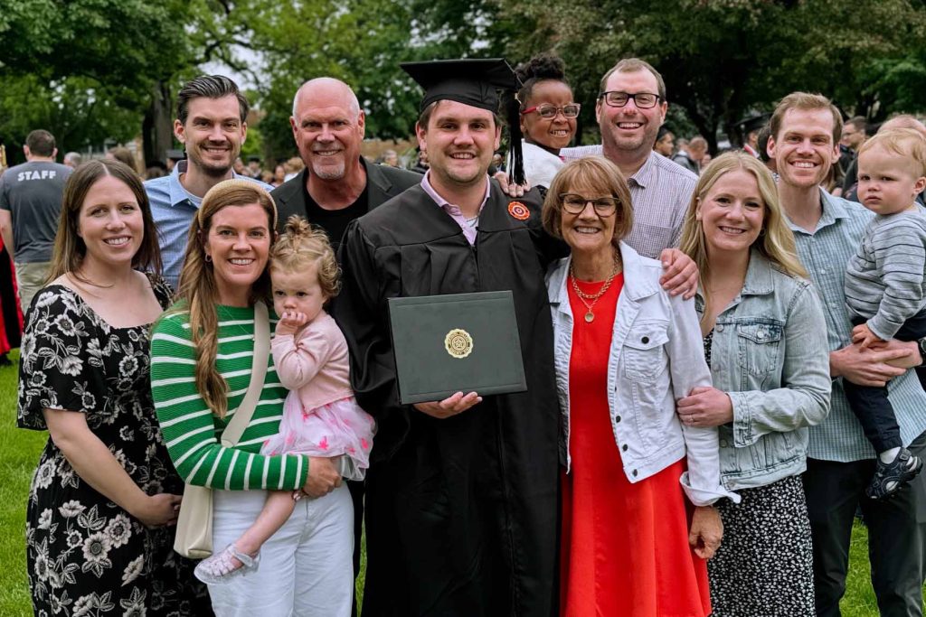 The Salzwedel family gathers on campus for another Wartburg graduation.