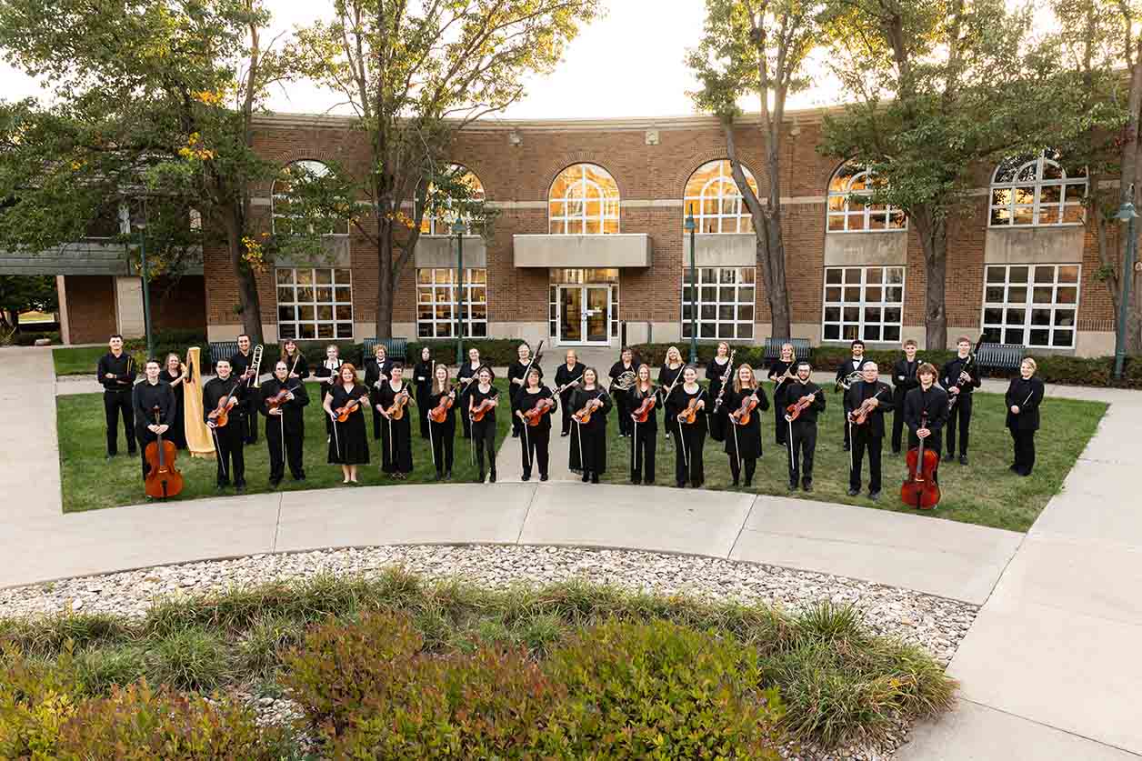 2023 Wartburg Community Symphony photo outside the Bachman Fine Arts Center