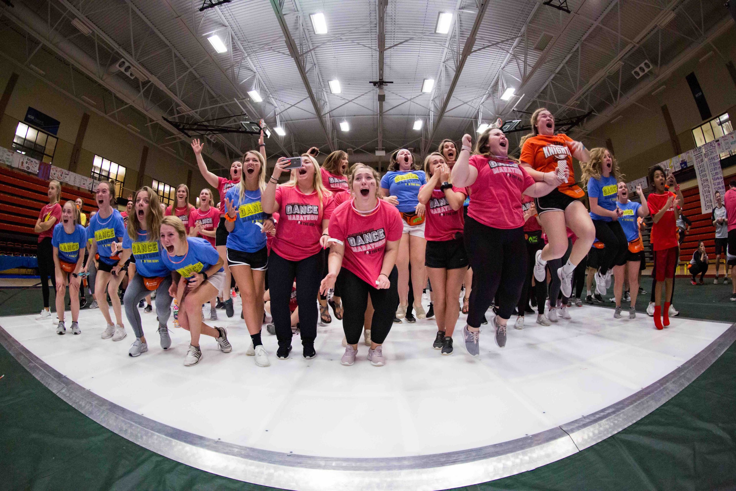 Students chanting during Dance Marathon - 2019