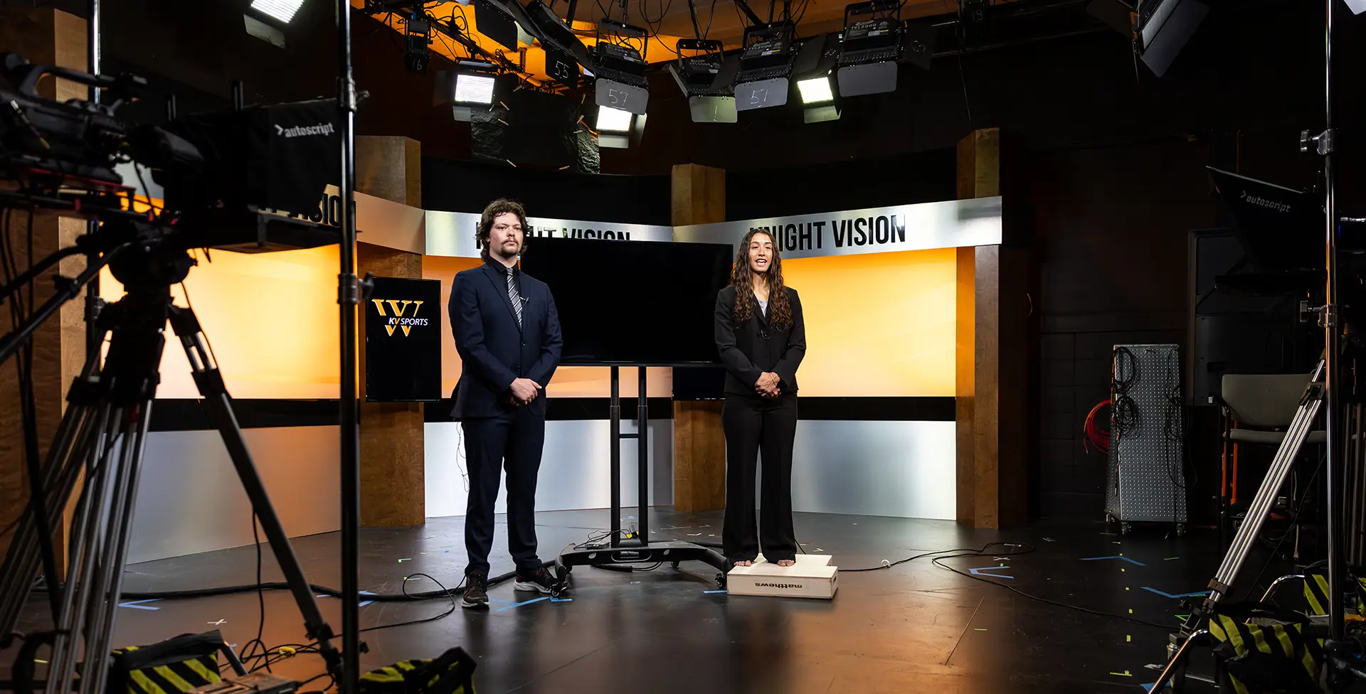 Knight Vision News production with students in the studio