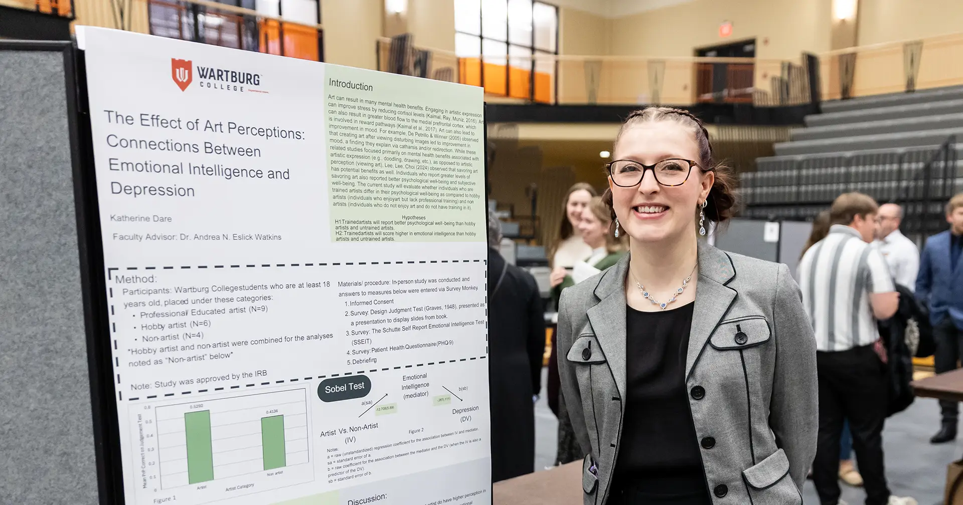 Student presenting their psychology research during Research, Internship & Creative Endeavor Day