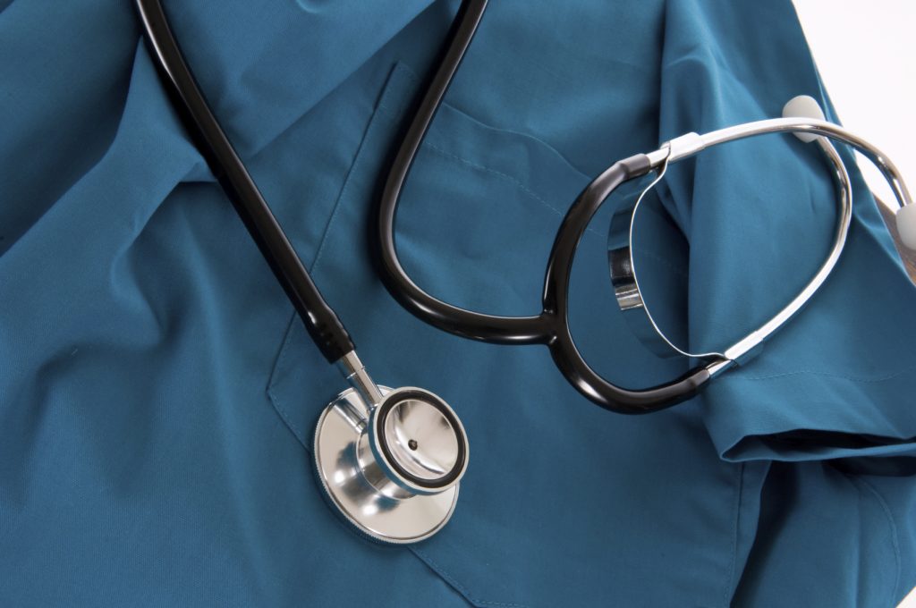Stethoscope and scrubs