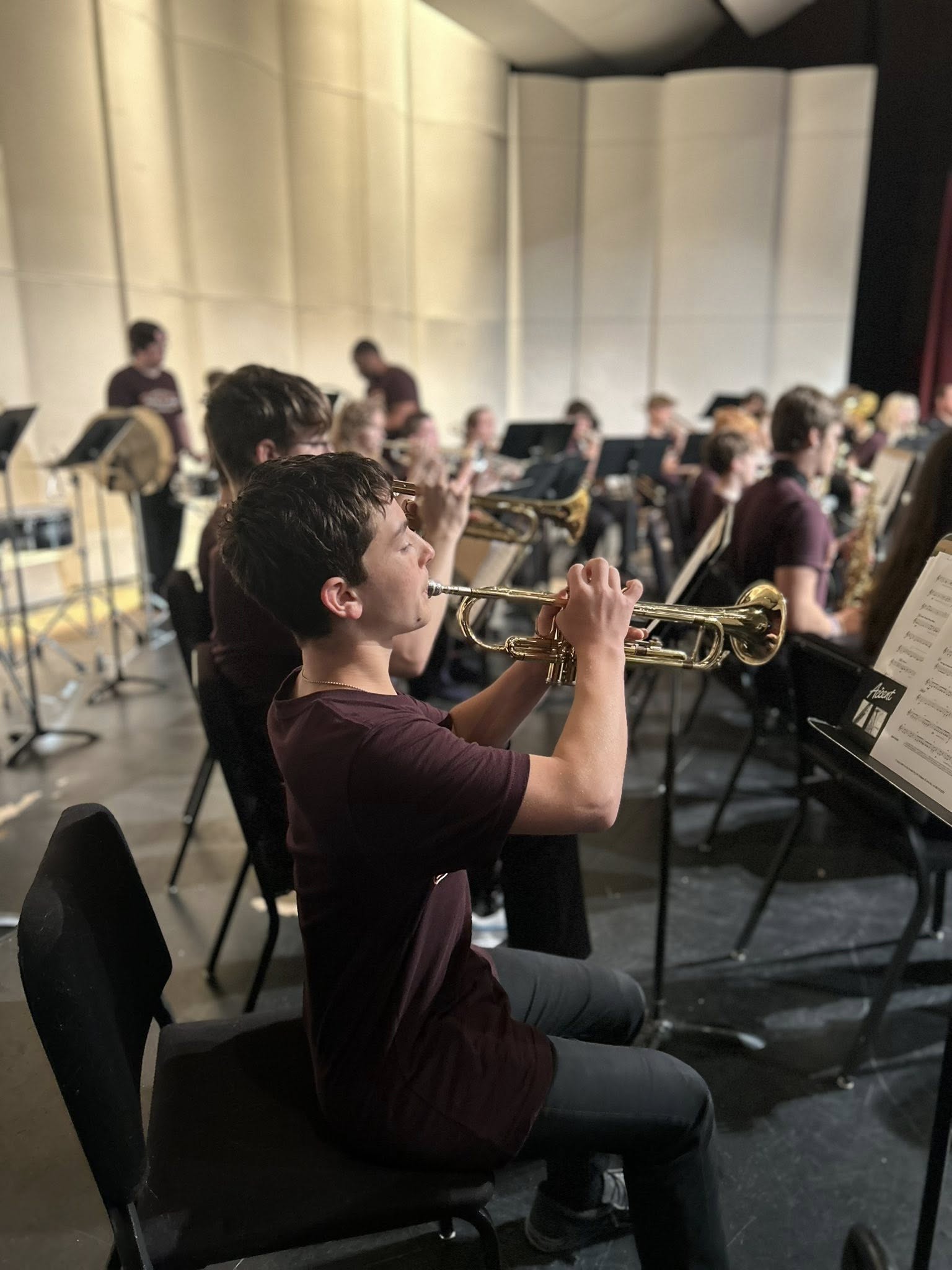 Trumpet player at summer music camp