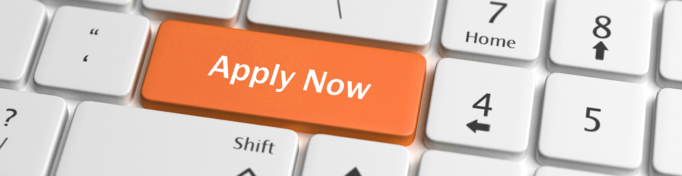 Keyboard with orange "Apply Now" button