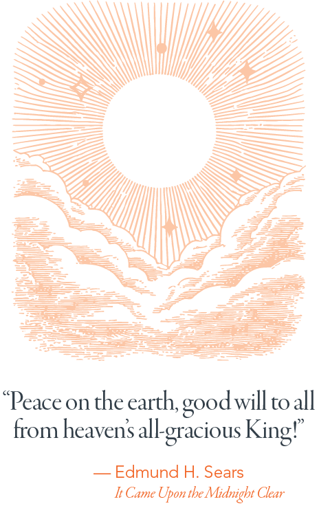 Illustration of clouds parting and sun shining