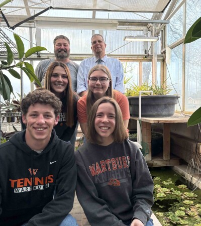 Students next to Ioponics system