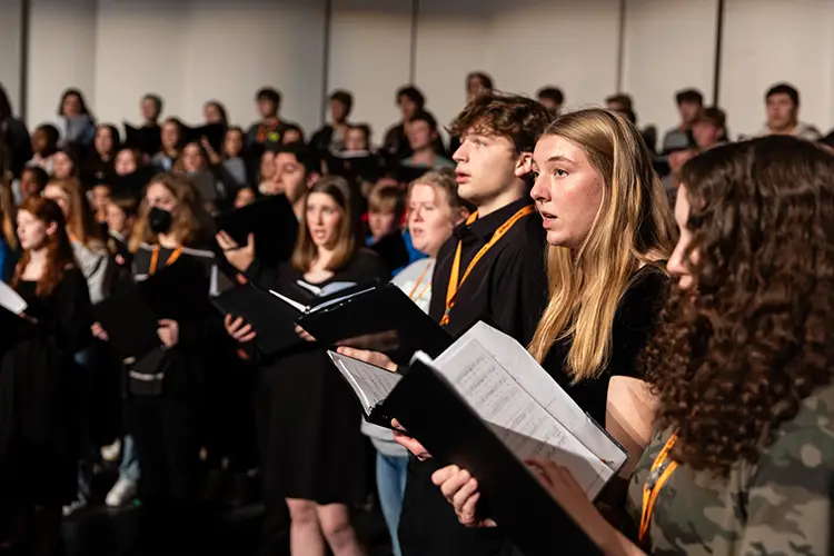 Students in the Meistersinger Honor Choir