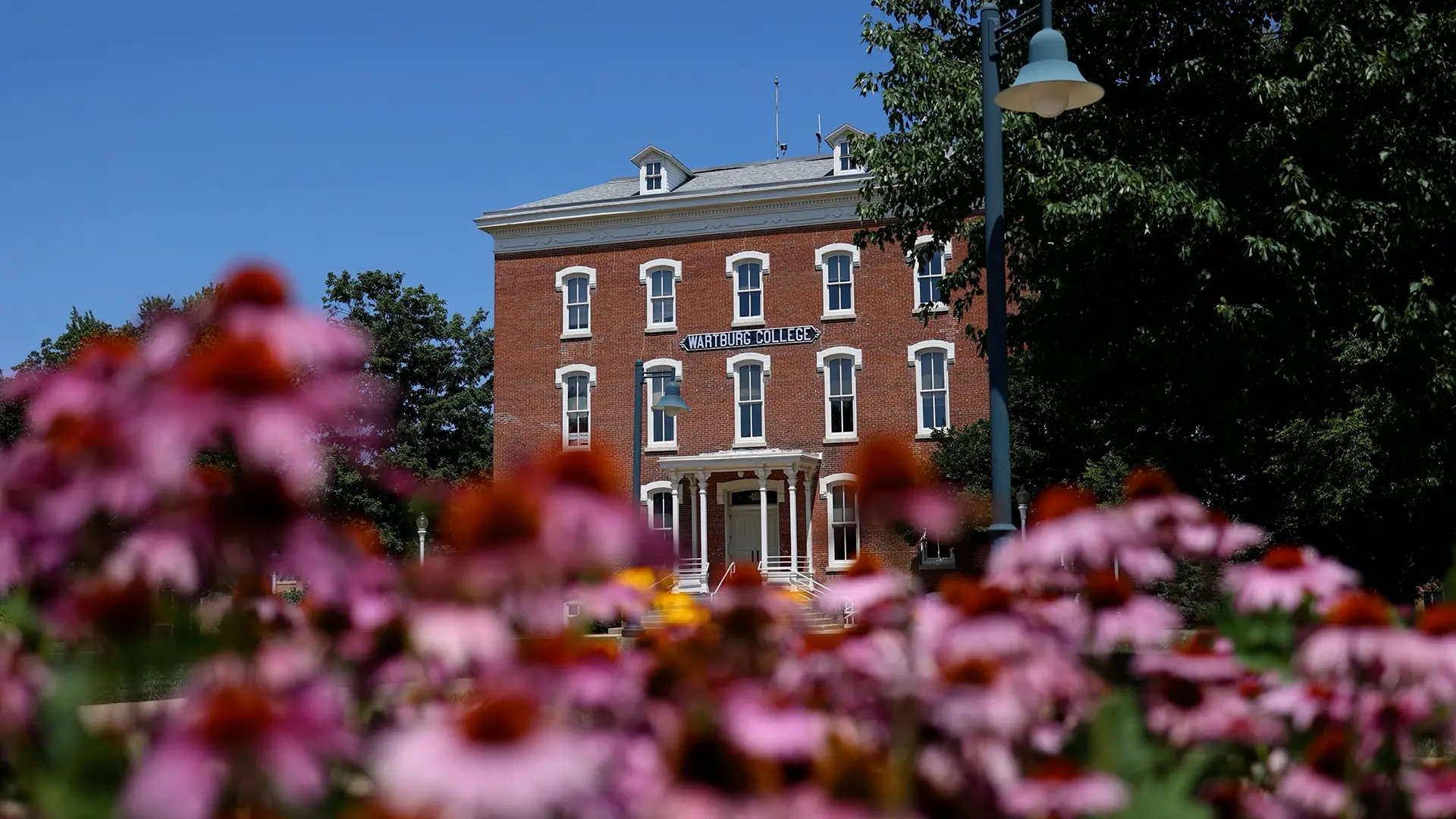 Old Main and Flowers