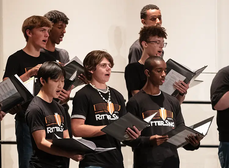 Group of boys singing in RitterSing choral festival