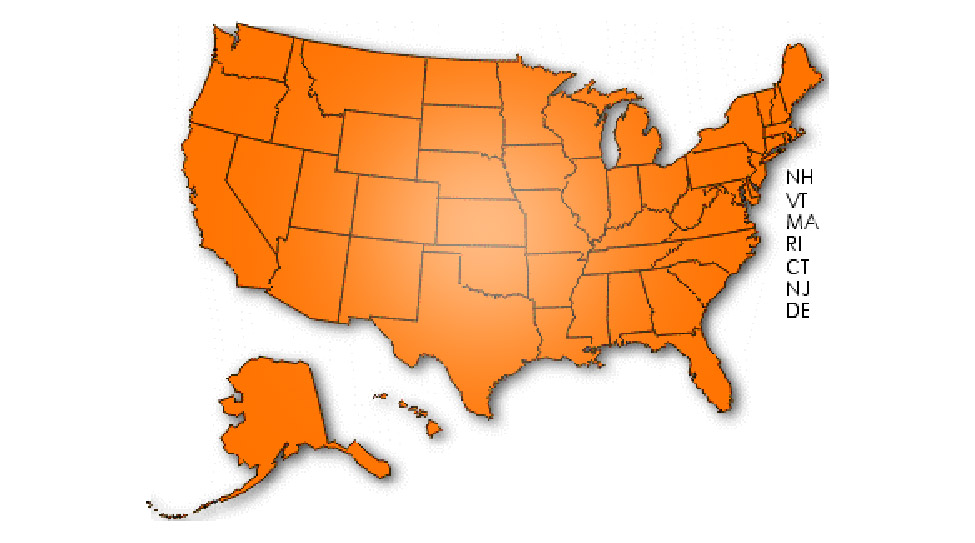 United States Map in Orange