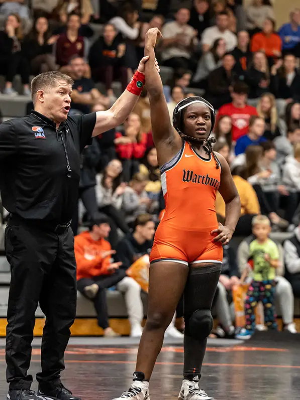 Wrestler wins match
