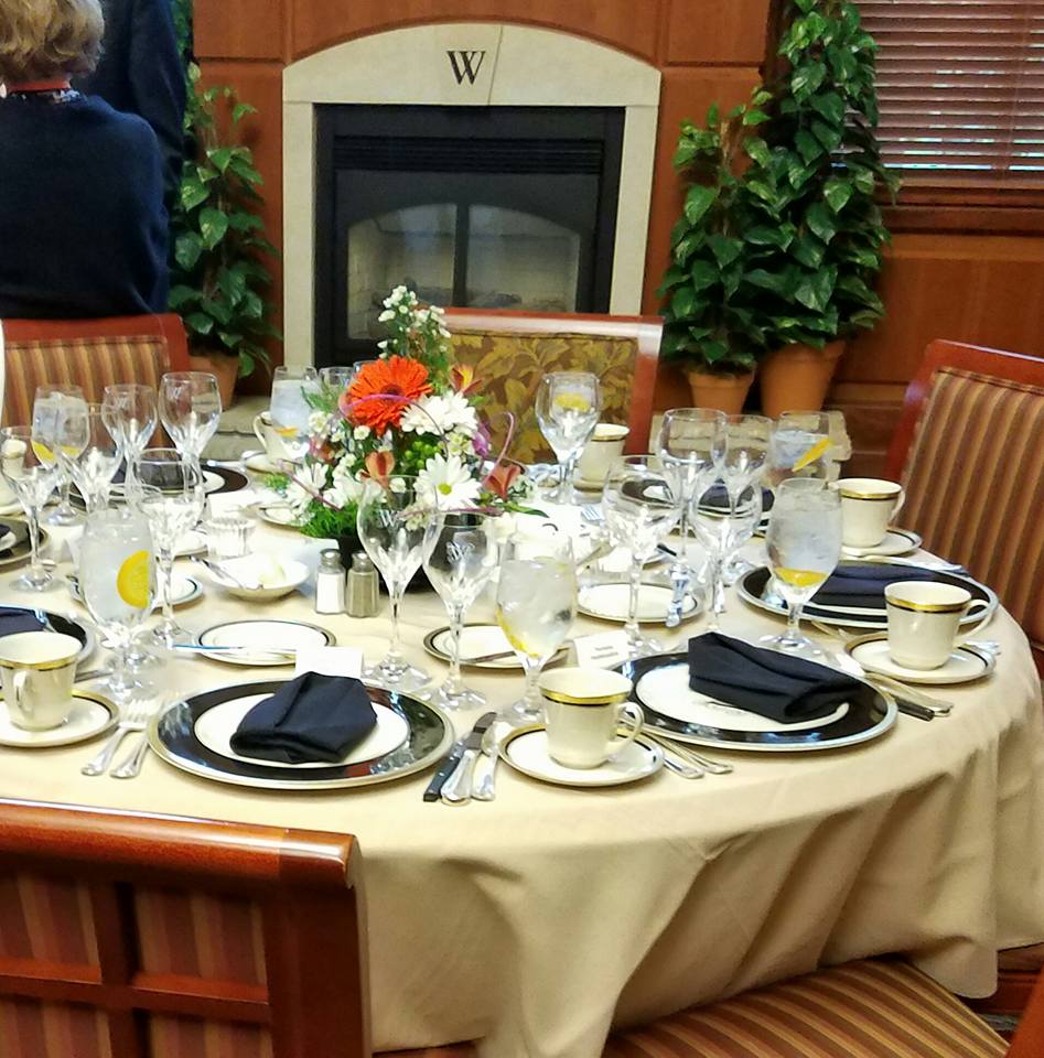 Castle Room table decorated for an event