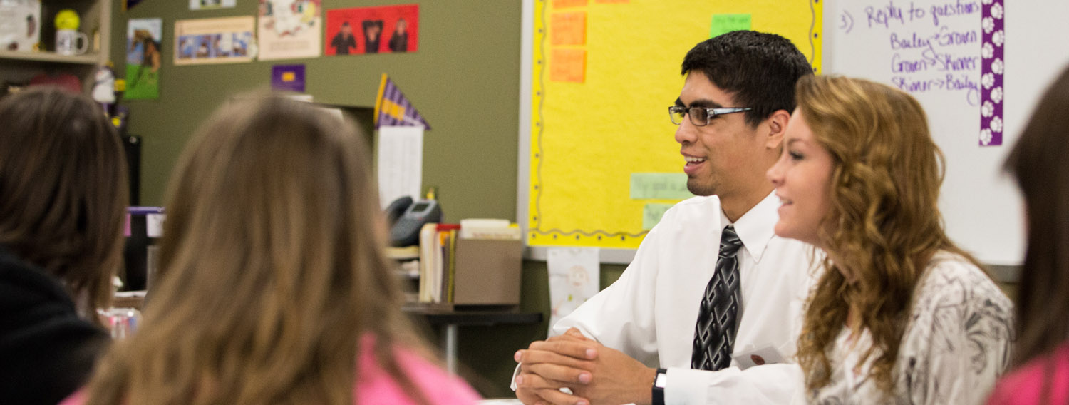 Students and community members in discussion