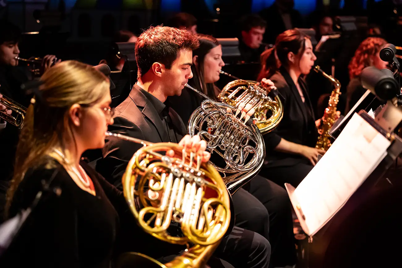 French horn section playing in Christmas with Wartburg 2024