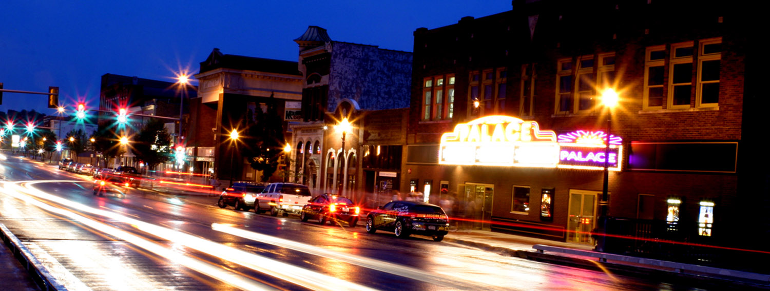 Palace Theater Lit up at Night