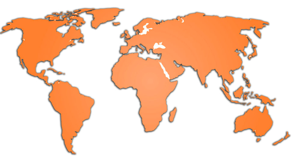 World Map in Orange