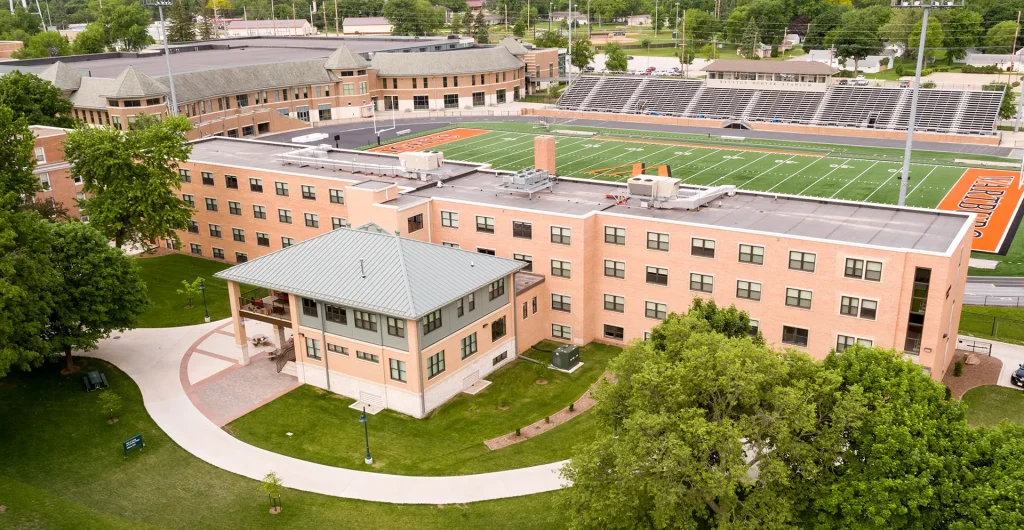 McCoy Learning Center and Clinton Hall drone photo
