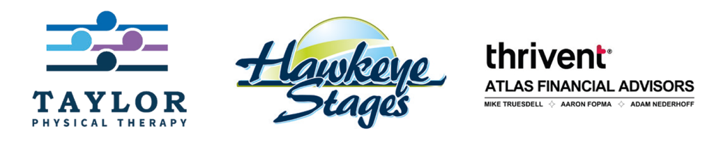 Homecoming Sponsors - Hawkeye Stages, Thrivent, Taylor Physical Therapy