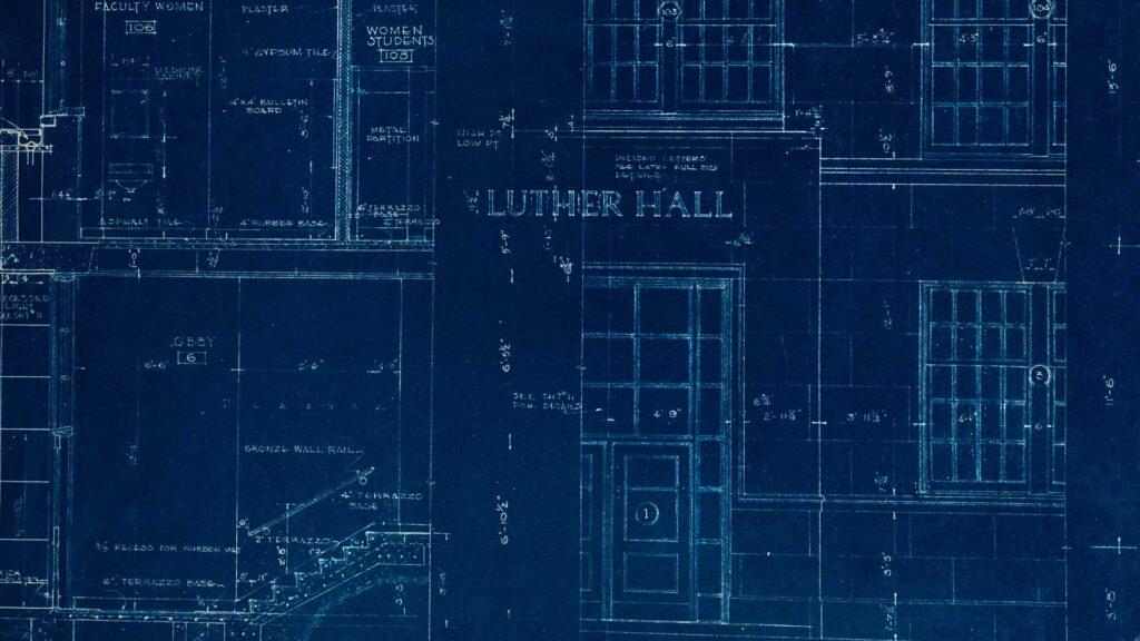 Luther Hall blueprints
