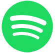 The Spotify logo (a green circle with three curved lines that grow in length and thickness from bottom to top).