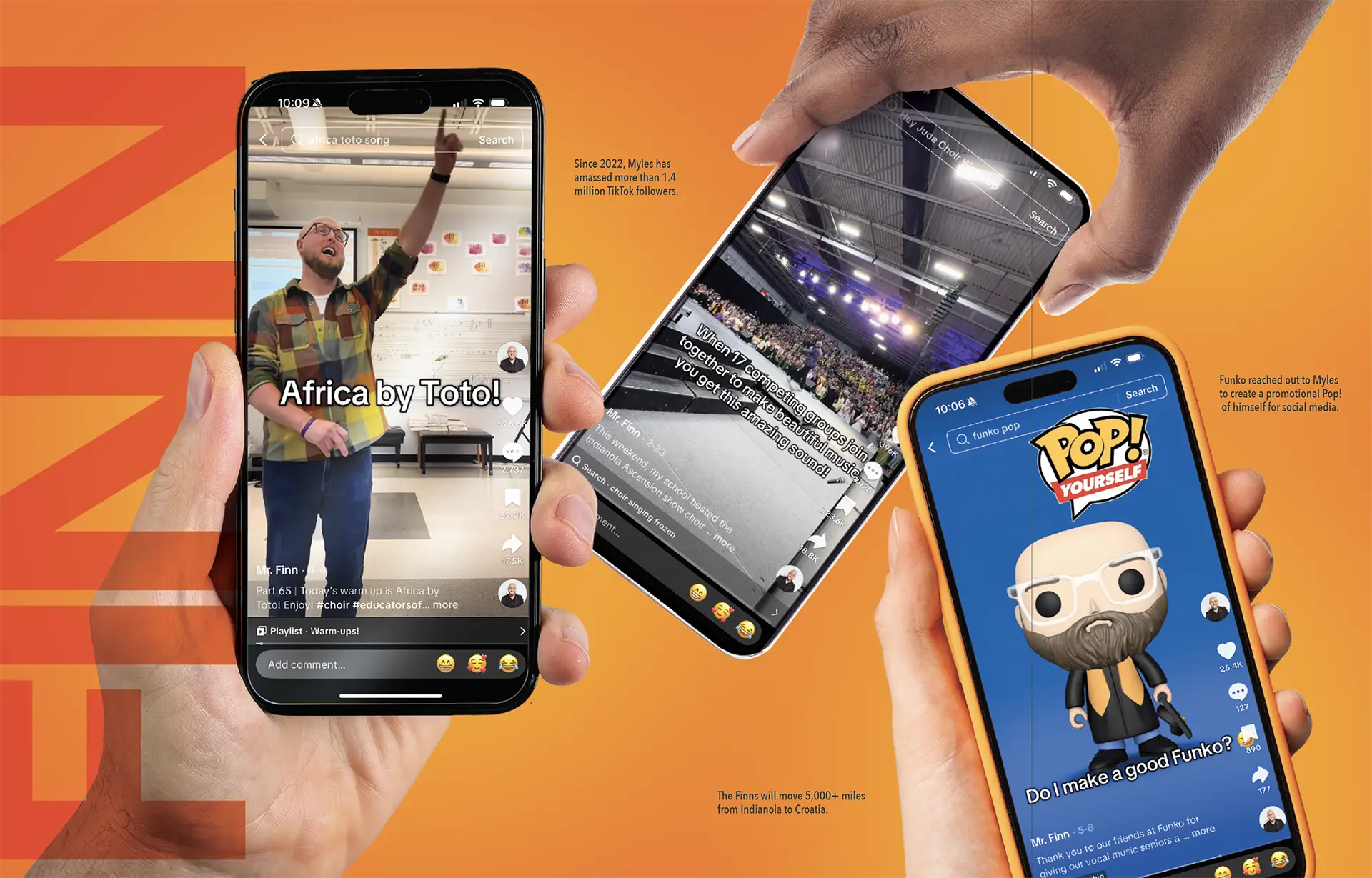 Cell phones with Mile's viral TikTok posts