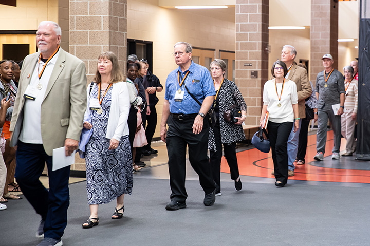 Members of the Class of 1975 process into Commencement with the Class of 2025 as part of their 50-Year Reunion.