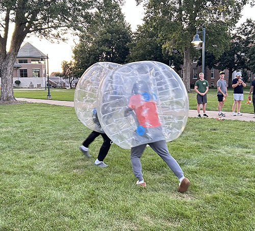 Human balloon challenge during Castle Connections