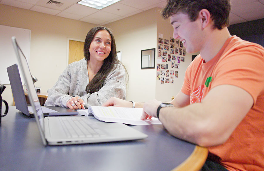 Student Peer tutors another student