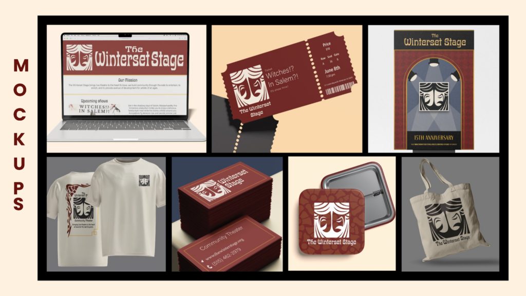 Mockups from the Wartburg team for The Winterset Stage