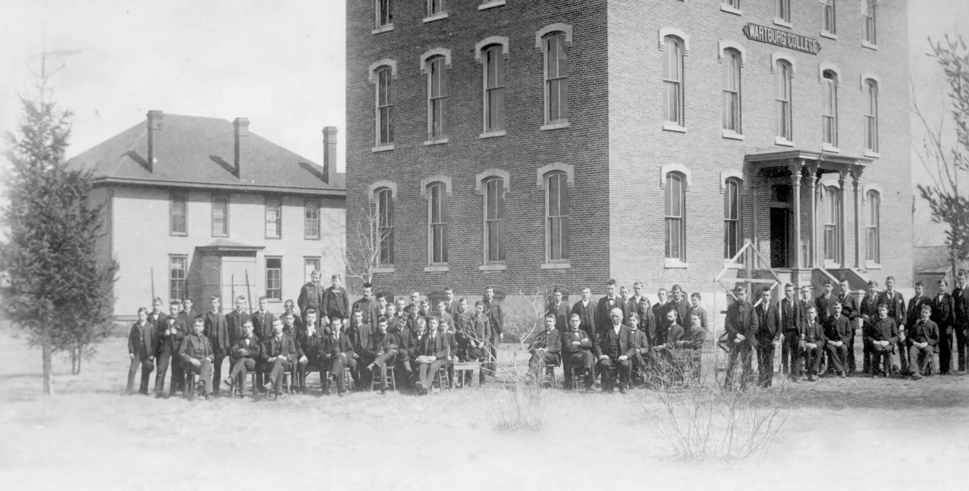 1880s Photo of Old Main with Students