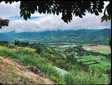 a photo from atop a rolling hill in Costa Rica.