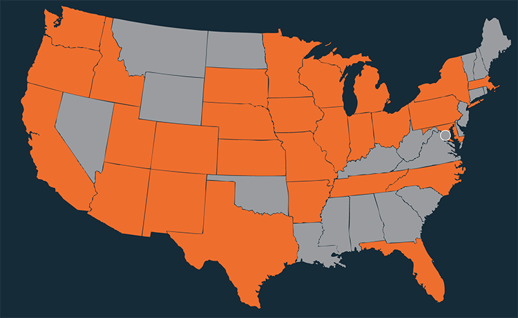 Class of 2025 Destinations Map of the United States