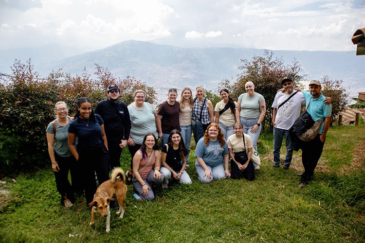 Students in Columbia for an immersion experience