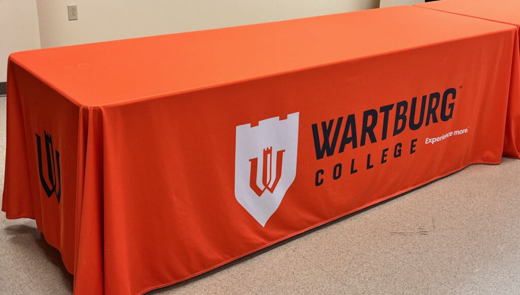 Reversible Orange Tablecloth - Logo Side