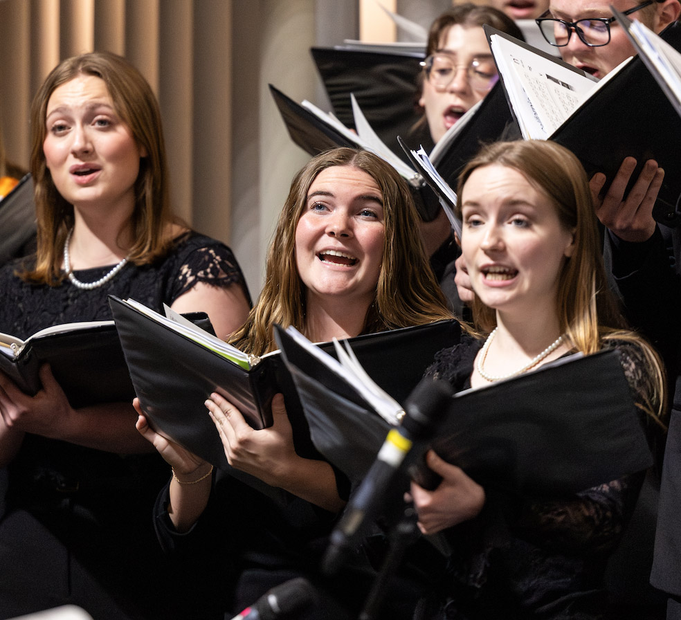 Katie Hilton sings with the Wartburg Choir